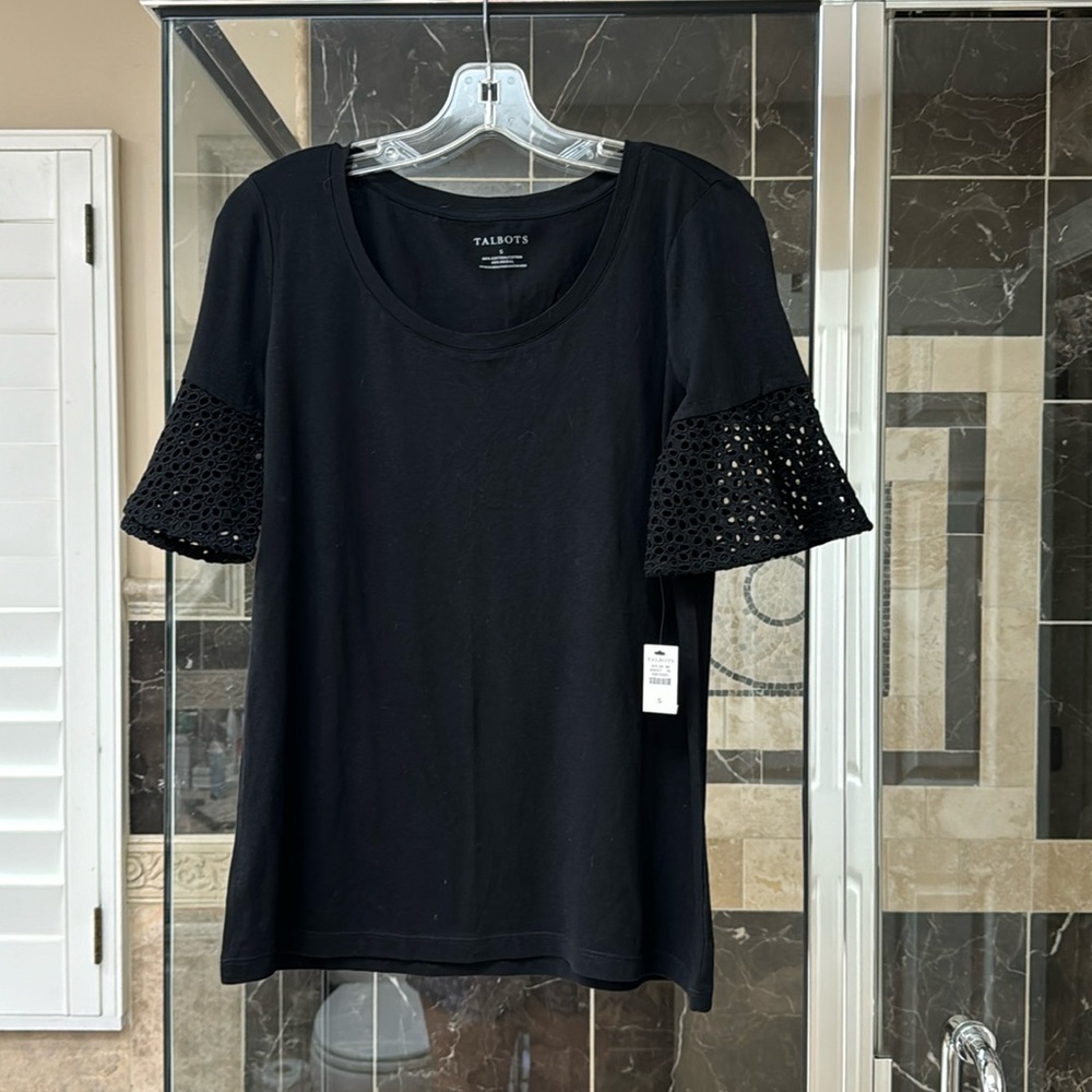 Talbots black top size S, NWT